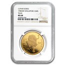 1986 Singapore 1/2 oz Gold 50 Singold Tiger MS-68 NGC