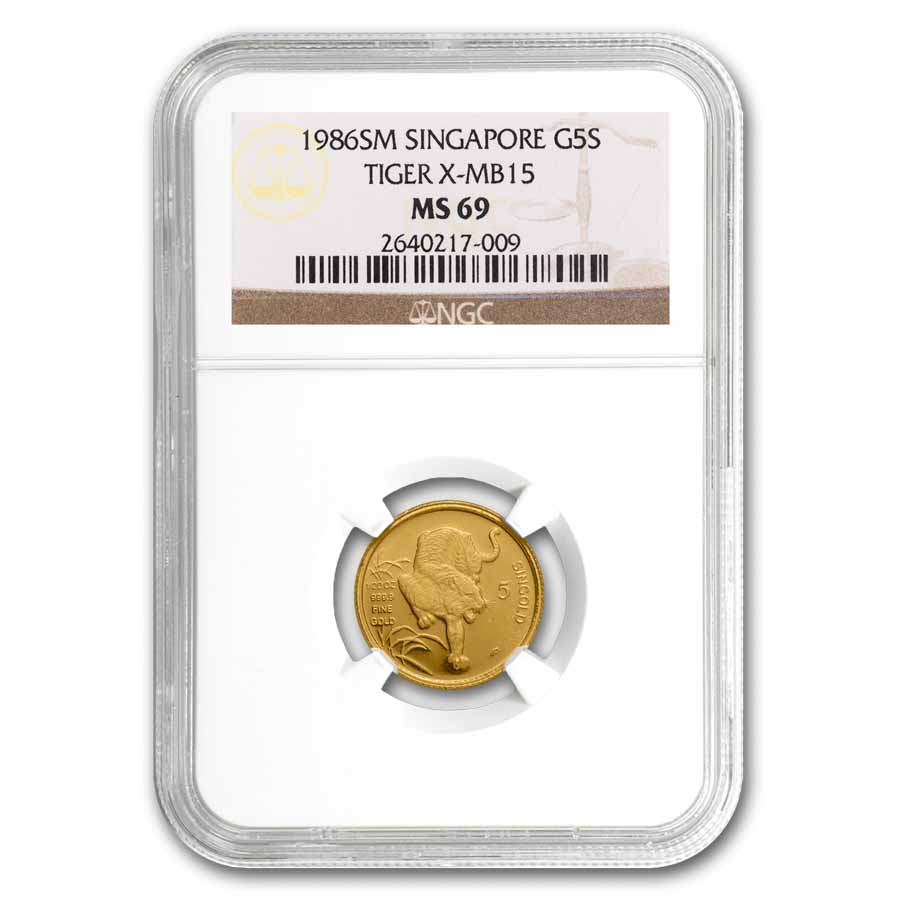 Buy 1986 Singapore 1/20 oz Gold Tiger MS-69 NGC | APMEX