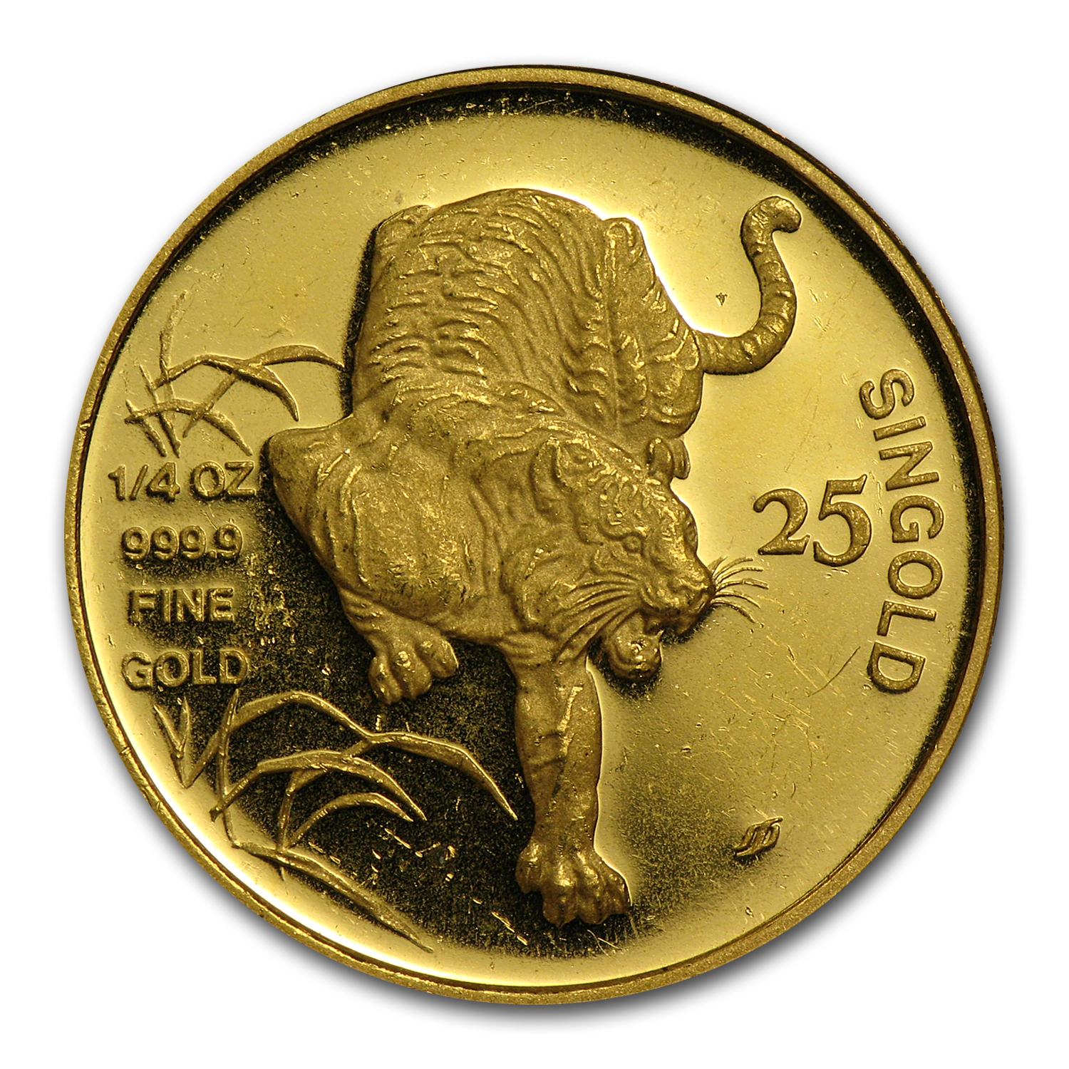 【ラスト1枚】2019年ソマリア　豹の親子　0.5ｇプルーフ金貨　5000枚限定 Buy 1986 Singapore 1/4 oz Gold 25 Singold Tiger (Abrasions
