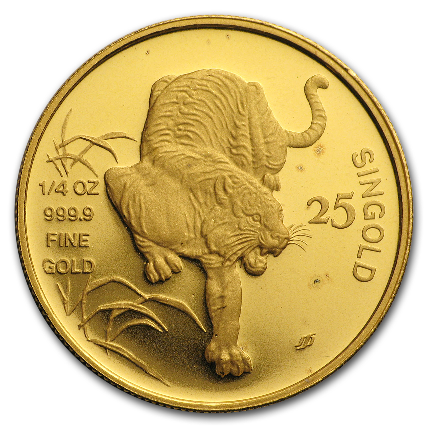 Buy 1986 Singapore 1/4 oz Proof Gold 25 Singold Tiger | APMEX