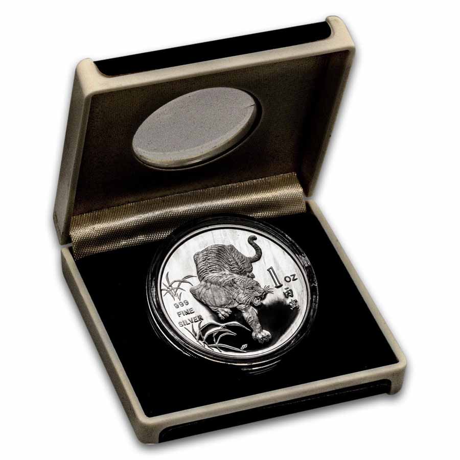 1986 Singapore 1 oz Silver Medal Tiger Proof (w/ Box & COA) | eBay