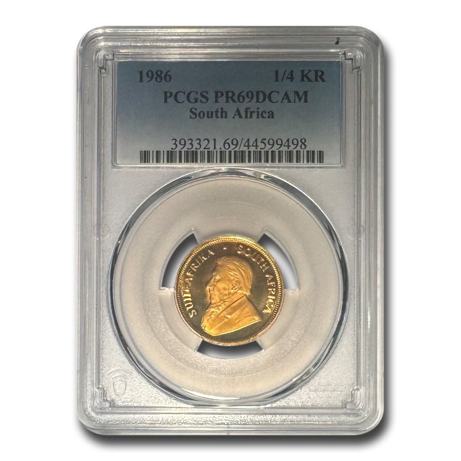 1986 South Africa 1/4 oz Proof Gold Krugerrand PR-69 DCAM PCGS