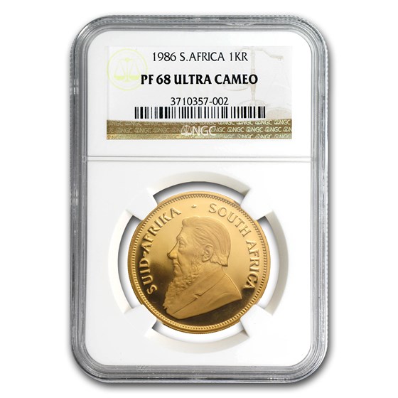 1986 South Africa 1 oz Gold Krugerrand PF-68 NGC 1986 South Africa 1 oz Gold Krugerrand PF-68 NGC
