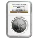 1986 Switzerland 1 oz Platinum William Tell MS-69 NGC