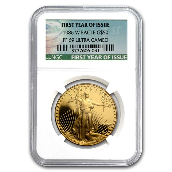 1986-W 1 oz Proof American Gold Eagle PF-69 NGC (Green Label) 1986-W 1 oz Proof American Gold Eagle PF-69 NGC (Green Label)