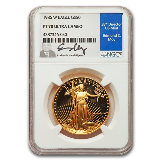 1986-W 1 oz Proof Gold American Eagle PF-70 NGC (Moy Label) 1986-W 1 oz Proof Gold American Eagle PF-70 NGC (Moy Label)