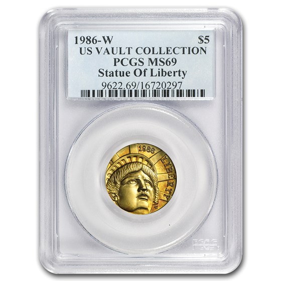 1986-W Gold $5 Commem Statue of Liberty MS-69 PCGS 1986-W Gold $5 Commem Statue of Liberty MS-69 PCGS
