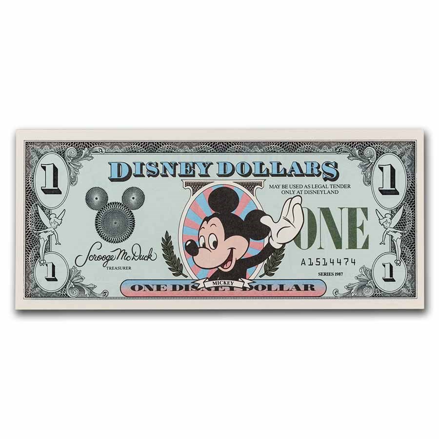 1987 $1.00 (A) Waving Mickey CU (DIS#1)