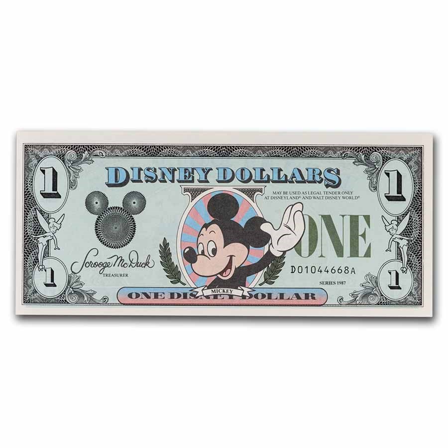 1987 $1.00 (DA) Waving Mickey (DIS#5) CU