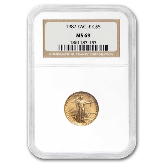 1987 1/10 oz American Gold Eagle MS-69 NGC 1987 1/10 oz American Gold Eagle MS-69 NGC