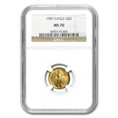 1987 1/10 oz American Gold Eagle MS-70 NGC