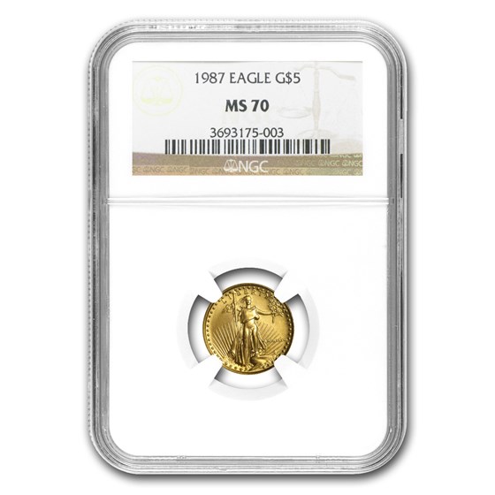 1987 1/10 oz American Gold Eagle MS-70 NGC 1987 1/10 oz American Gold Eagle MS-70 NGC