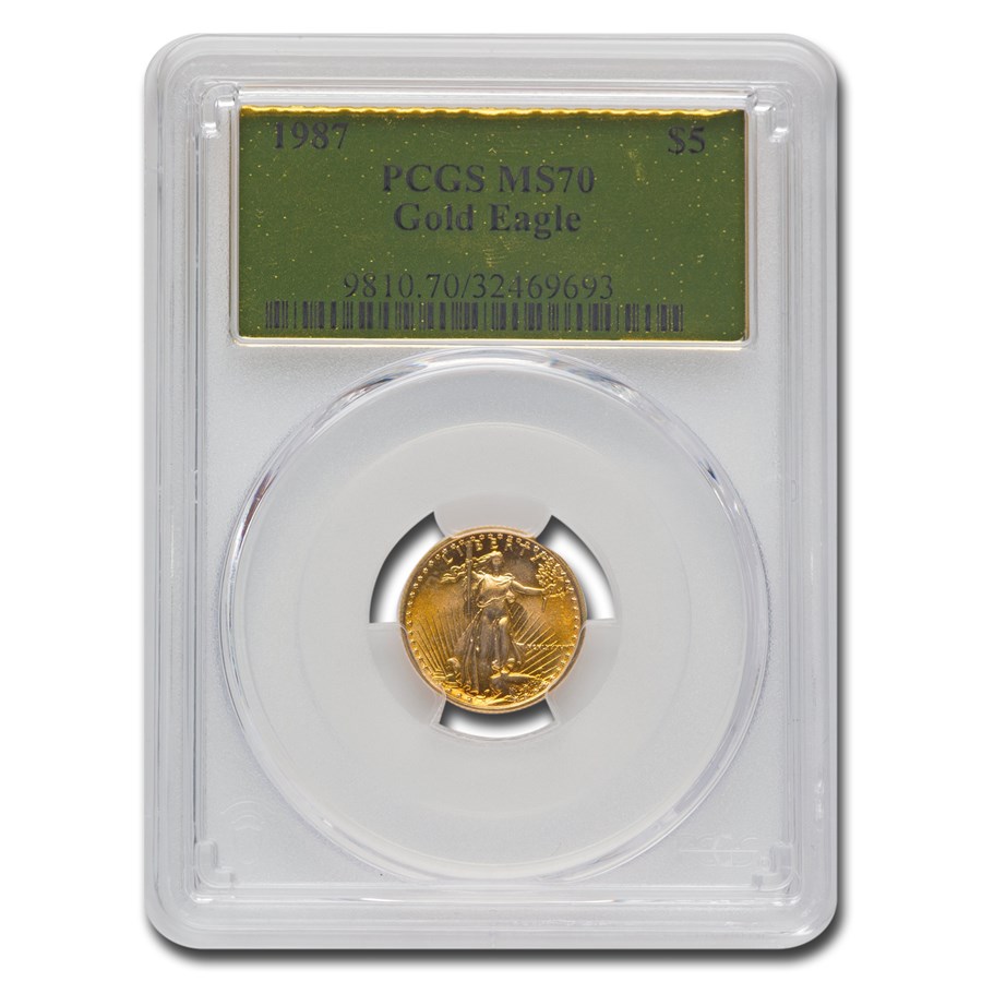 1987 1/10 oz American Gold Eagle MS-70 PCGS (Gold Label)