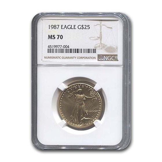 1987 1/2 oz Gold American Eagle MS-70 NGC 1987 1/2 oz Gold American Eagle MS-70 NGC