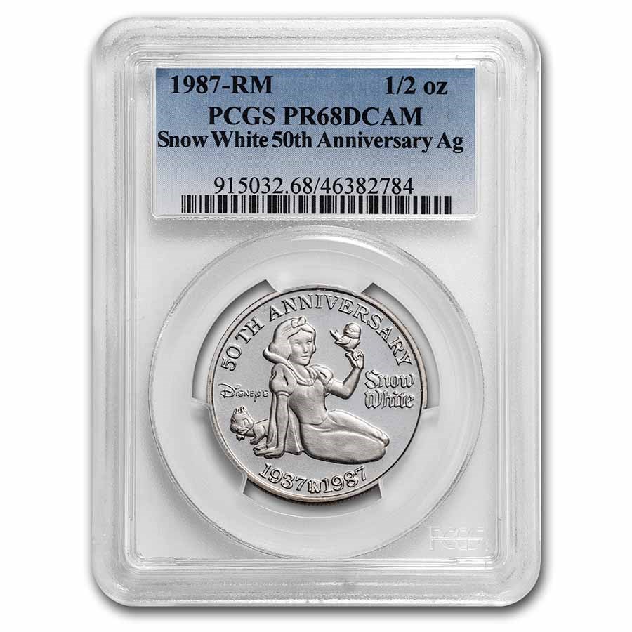 1987 1/2 oz Silver Disney's 50th Ann. Snow White PR-68 PCGS
