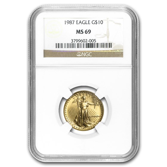 1987 1/4 oz American Gold Eagle MS-69 NGC 1987 1/4 oz American Gold Eagle MS-69 NGC