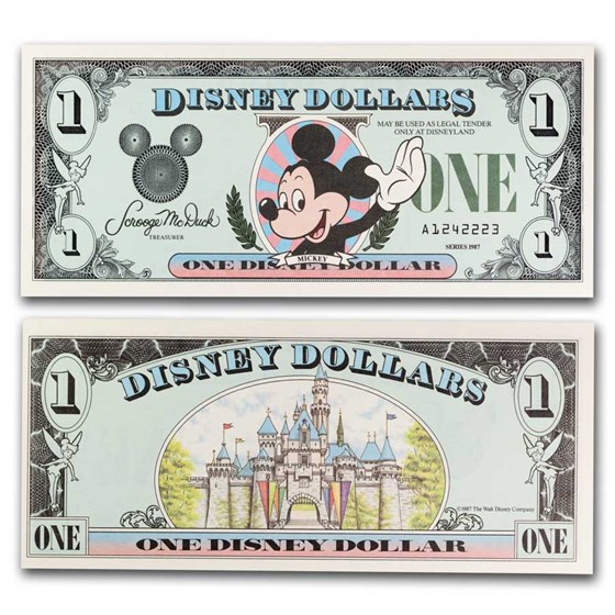 1987 $1 (A) Waving Mickey CU (DIS#1) 1987 $1 (A) Waving Mickey CU (DIS#1)