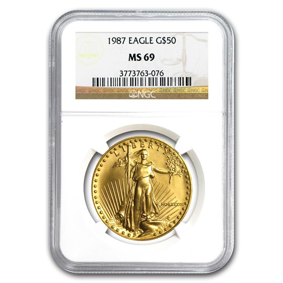1987 1 oz American Gold Eagle MS-69 NGC