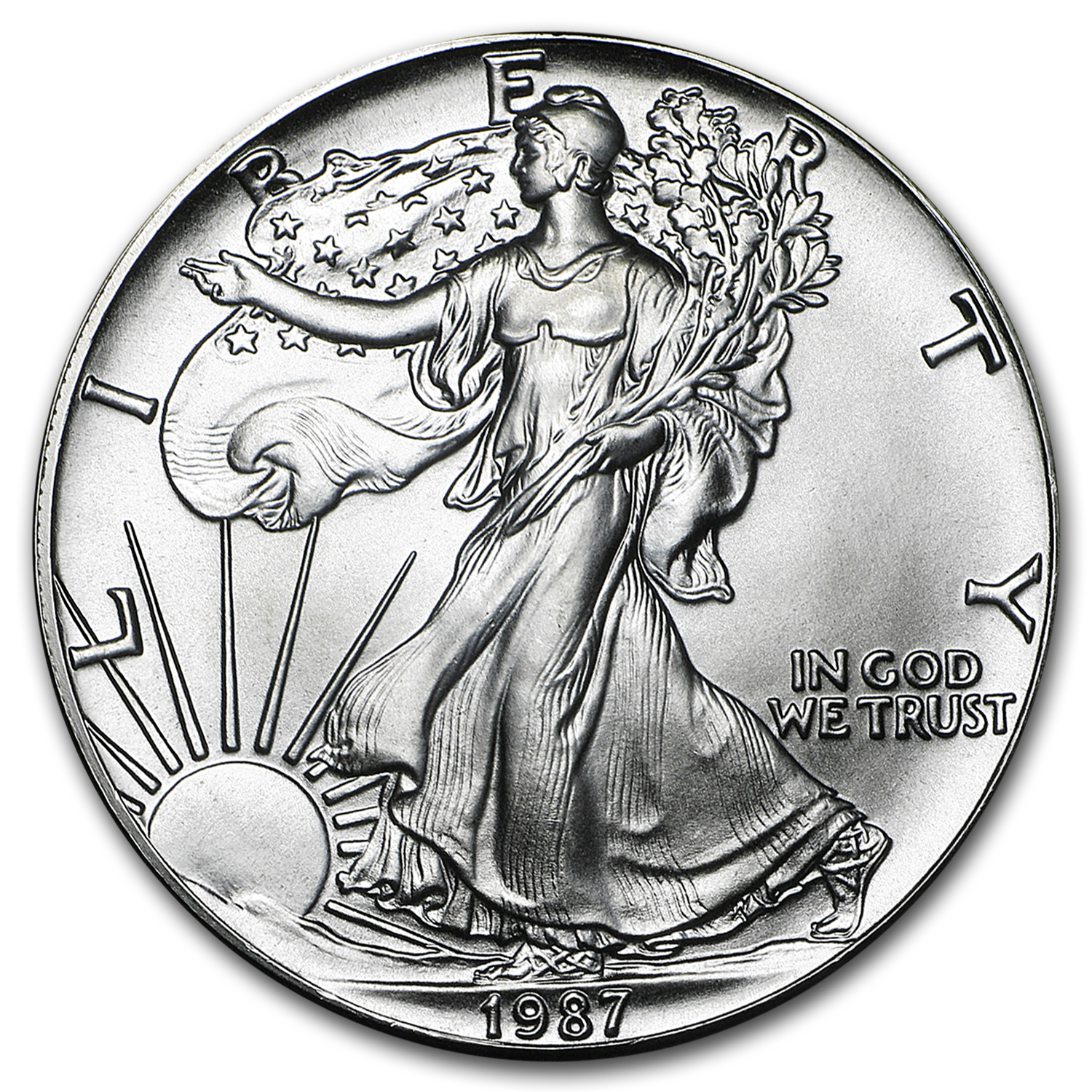 1 Oz .999 Pure Silver Gem Uncirculated 2nd Year Issued 1987 American Eagle 