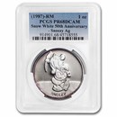 1987 1 oz Silver Disney's Snow White 50th Anniv Sneezy PR-68 PCGS