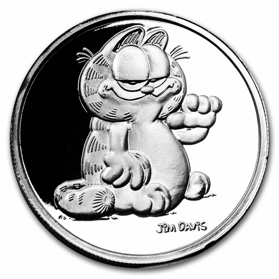 1987 1 oz Silver Proof Round - Garfield (w/Box & COA)