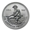 1987 1 oz Silver Round - Engelhard Prospector (Eagle Reverse)