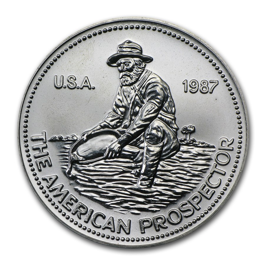 1987 1 oz Silver Round - Engelhard Prospector (Eagle Reverse)
