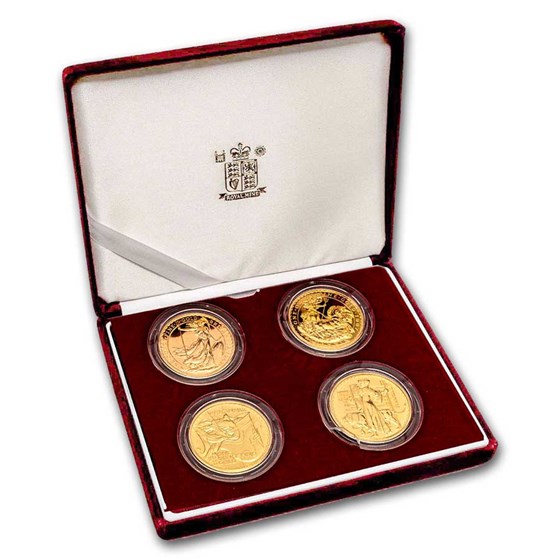 1987-2003 Great Britain 4-Coin Gold Britannia Proof Set (No COA) 1987-2003 Great Britain 4-Coin Gold Britannia Proof Set (No COA)