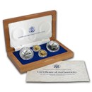 1987 4-Coin Commem Constitution Set BU & Proof (w/Box & COA)