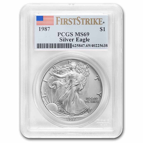 1987 American Silver Eagle MS-69 PCGS (FirstStrike®) 1987 American Silver Eagle MS-69 PCGS (FirstStrike®)