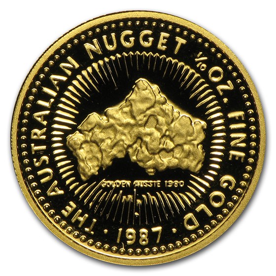 1987 Australia 1/10 oz Proof Gold Nugget 1987 Australia 1/10 oz Proof Gold Nugget