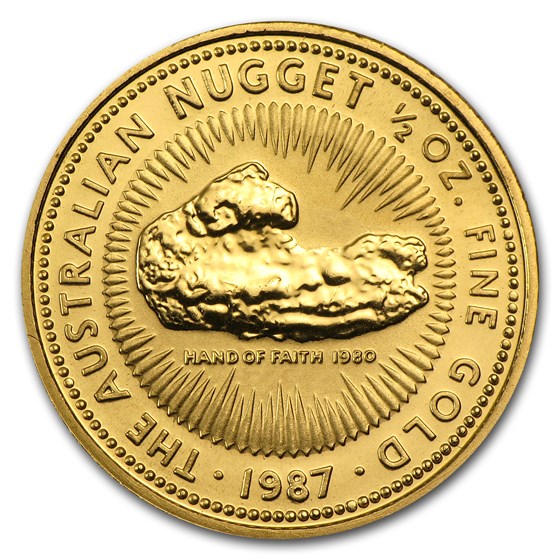 1987 Australia 1/2 oz Gold Nugget BU 1987 Australia 1/2 oz Gold Nugget BU