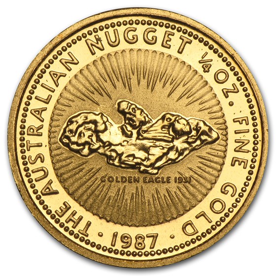 1987 Australia 1/4 oz Gold Nugget BU