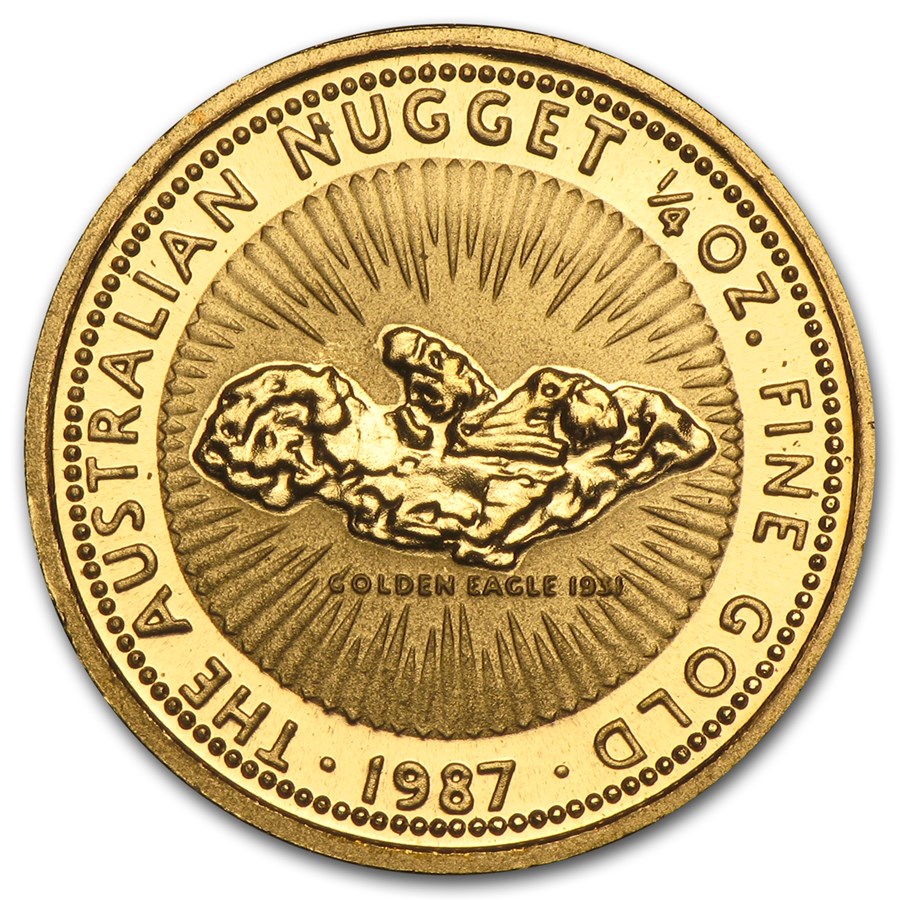 1987 Australia 1/4 oz Gold Nugget BU