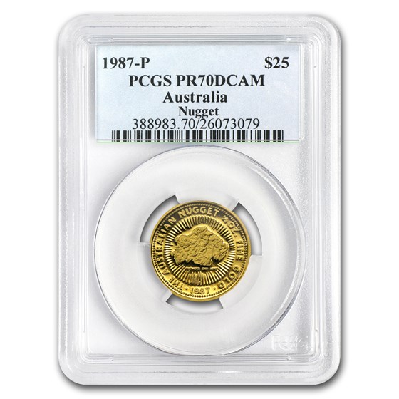 1987 Australia 1/4 oz Gold Nugget PR-70 PCGS 1987 Australia 1/4 oz Gold Nugget PR-70 PCGS