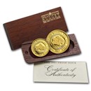 1987 Australia 2-Coin Gold Nugget Proof Set (Wood Box w/COA)