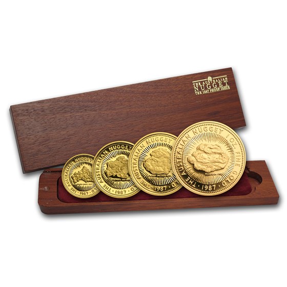 1987 Australia 4-Coin Gold Nugget Proof Set (No COA) 1987 Australia 4-Coin Gold Nugget Proof Set (No COA)