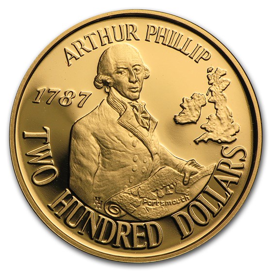 1987 Australia Gold $200 Arthur Phillip BU/Proof 1987 Australia Gold $200 Arthur Phillip BU/Proof