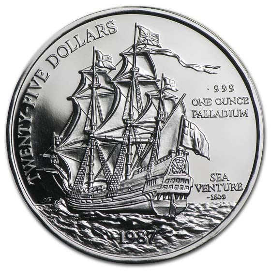 1987 Bermuda 1 oz Palladium Sea Venture Proof 1987 Bermuda 1 oz Palladium Sea Venture Proof