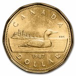 1987 Canada Aureate-Nickel Dollar Loon BU