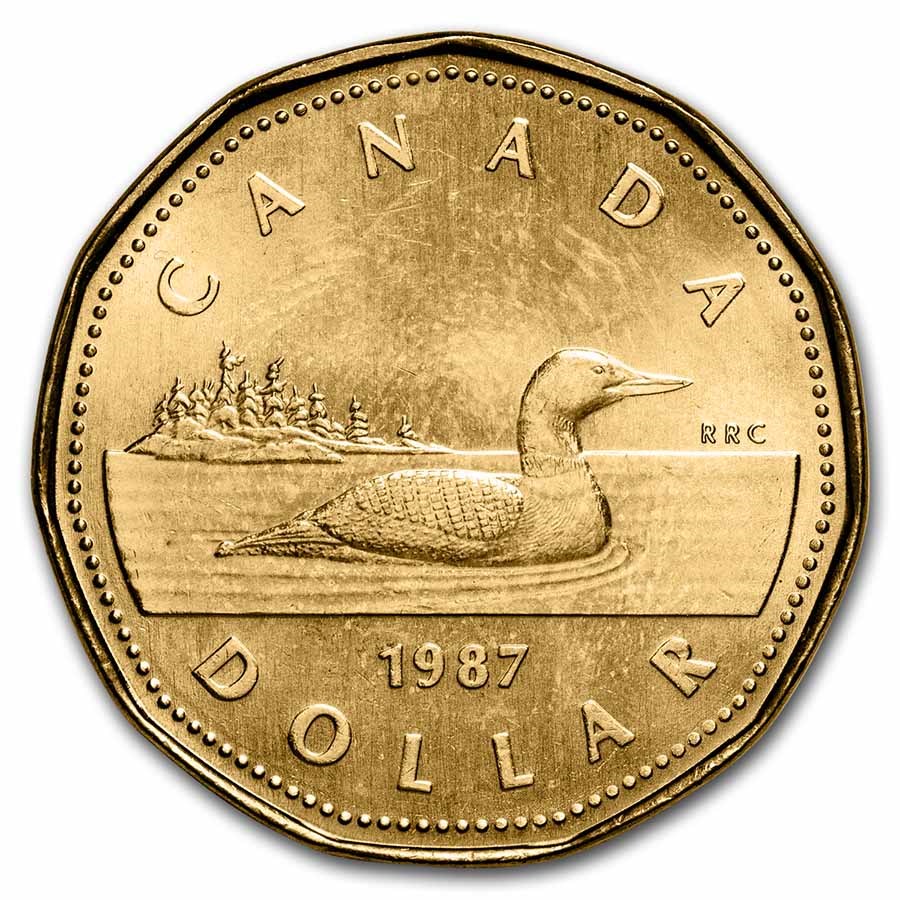 1987 Canada Aureate-Nickel Dollar Loon BU