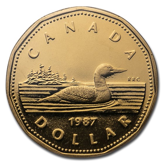 1987 Canada Aureate-Nickel Dollar Loon Proof (Box & COA) 1987 Canada Aureate-Nickel Dollar Loon Proof (Box & COA)
