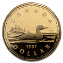 1987 Canada Aureate-Nickel Dollar Loon Proof (Capsule only)