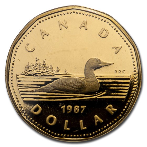 1987 Canada Aureate-Nickel Dollar Loon Proof (Capsule only) 1987 Canada Aureate-Nickel Dollar Loon Proof (Capsule only)