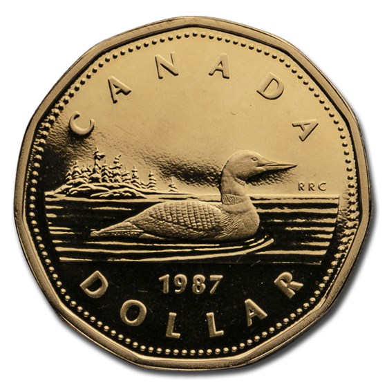 1987 Canada Aureate-Nickel Dollar Loon Proof (w/Box & COA) 1987 Canada Aureate-Nickel Dollar Loon Proof (w/Box & COA)