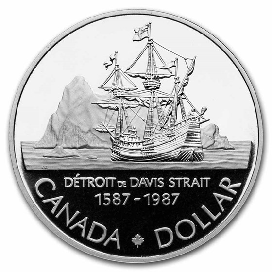 1987 Canada Silver Dollar Proof (400th Ann of Exploration w/OGP)