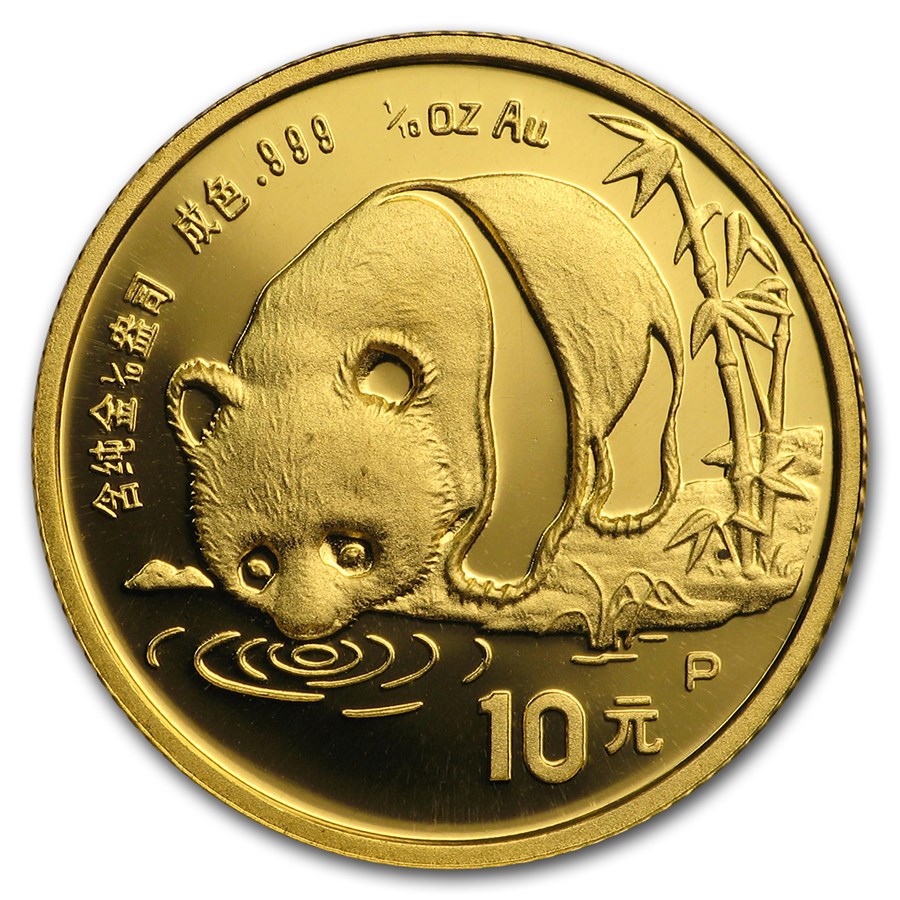 1987 China 1/10 oz Gold Panda Proof (In Capsule)
