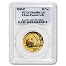 1987 China 1/2 oz Proof Gold Panda PR-68 PCGS