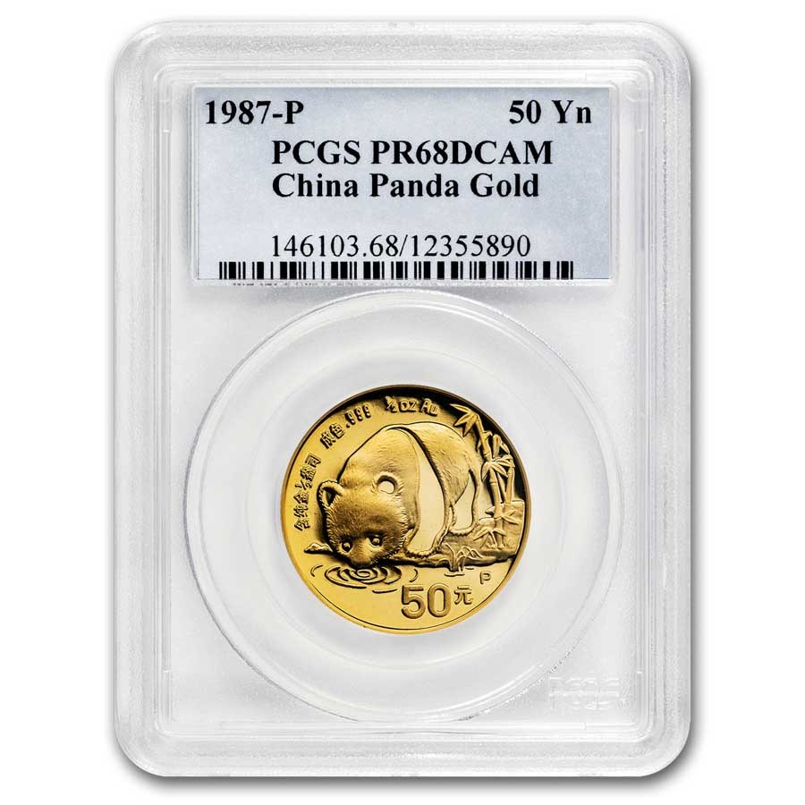 1987 China 1/2 oz Proof Gold Panda PR-68 PCGS
