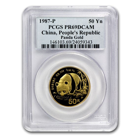 1987 China 1/2 oz Proof Gold Panda PR-69 PCGS 1987 China 1/2 oz Proof Gold Panda PR-69 PCGS